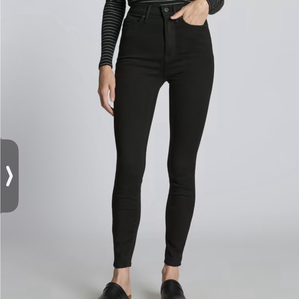 everlane high waist skinny jeans- black